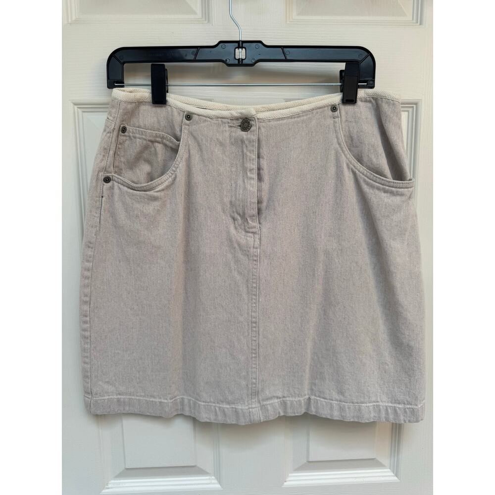 VTG Jones Wear Sport Linen/Cotton/Rayon Casual Knit Skirt Size 10 Beige
